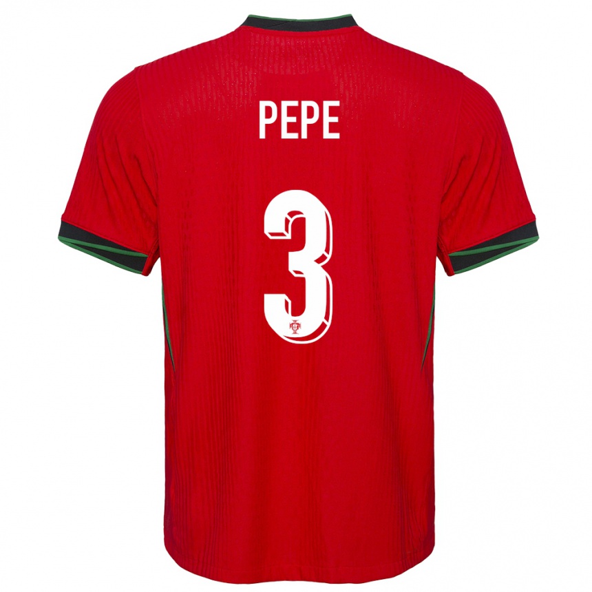 Hombre Fútbol Camiseta Portugal Pepe #3 Rojo 1ª Equipación 24-26 México