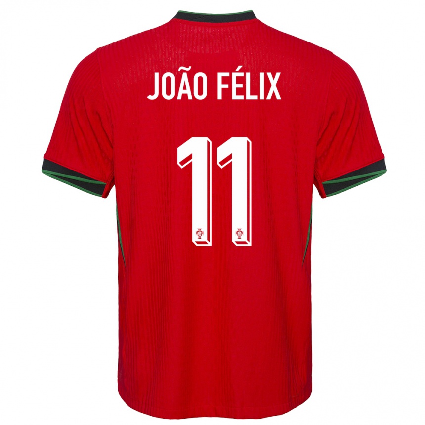 Hombre Fútbol Camiseta Portugal Joao Felix #11 Rojo 1ª Equipación 24-26 México