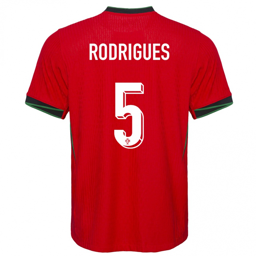 Hombre Fútbol Camiseta Portugal Rafael Rodrigues #5 Rojo 1ª Equipación 24-26 México