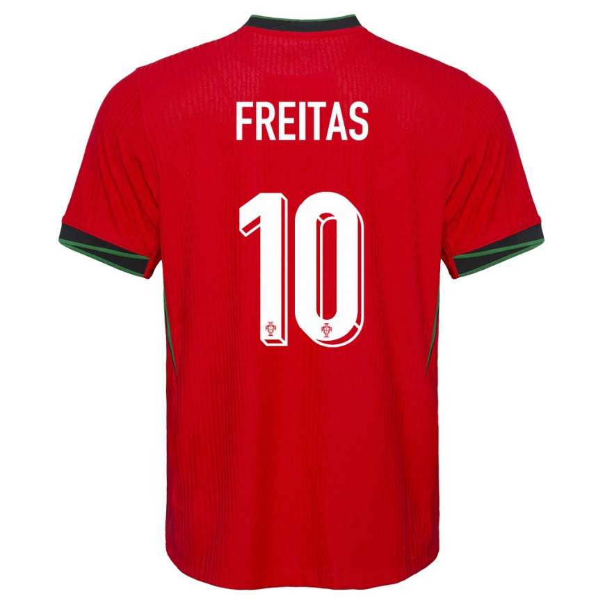 Hombre Fútbol Camiseta Portugal Tiago Freitas #10 Rojo 1ª Equipación 24-26 México