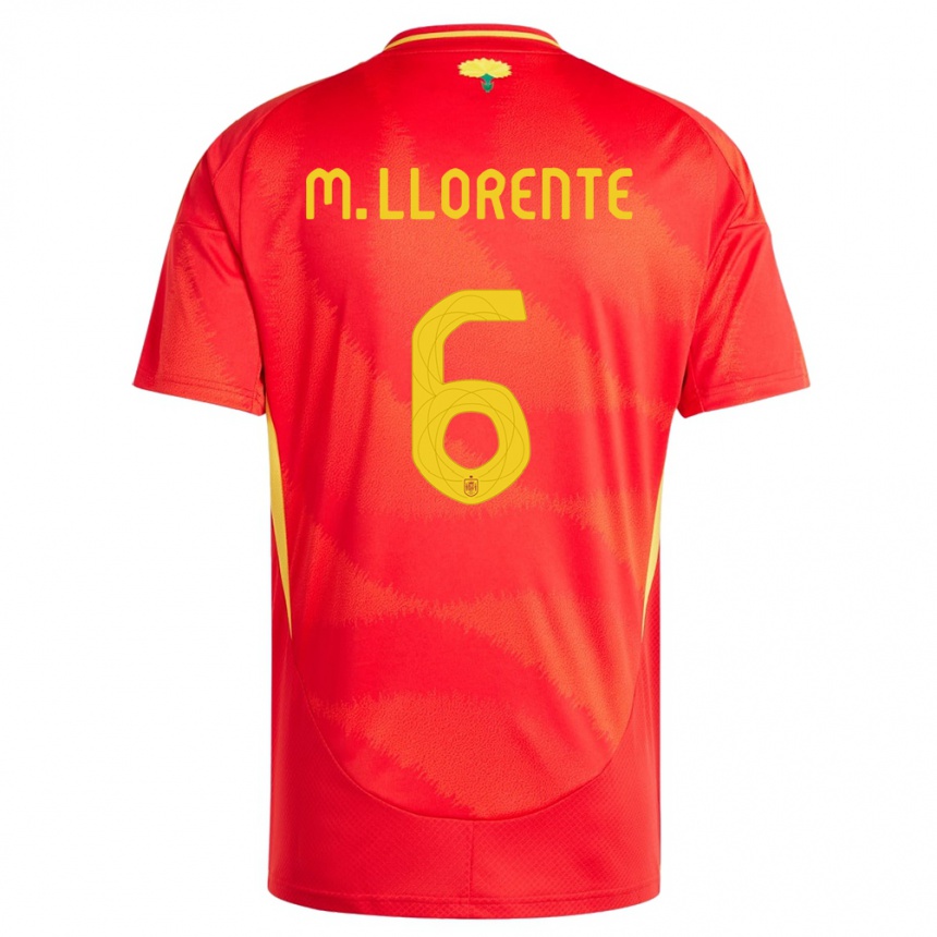 Hombre Fútbol Camiseta España Marcos Llorente #6 Rojo 1ª Equipación 24-26 México