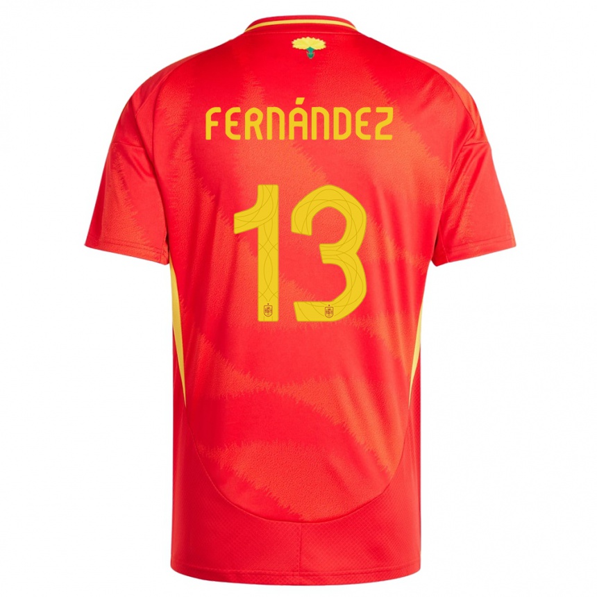 Hombre Fútbol Camiseta España Cesar Fernandez #13 Rojo 1ª Equipación 24-26 México