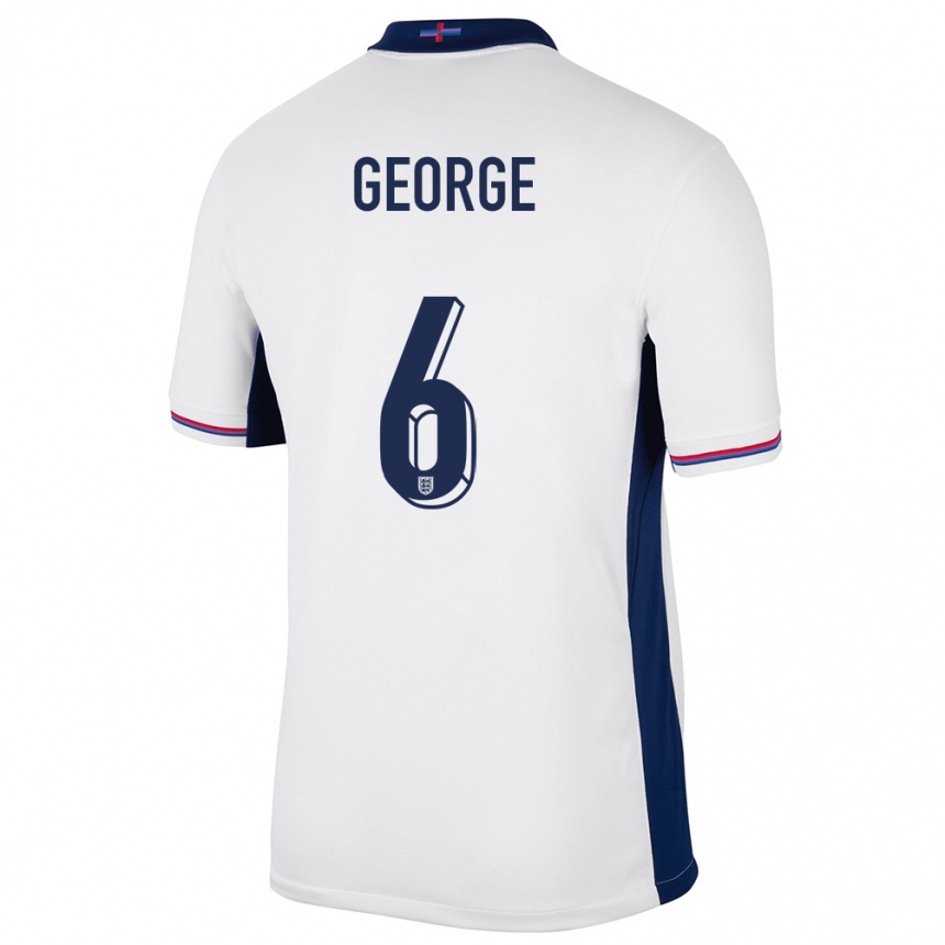 Hombre Fútbol Camiseta Inglaterra Gabby George #6 Blanco 1ª Equipación 24-26 México