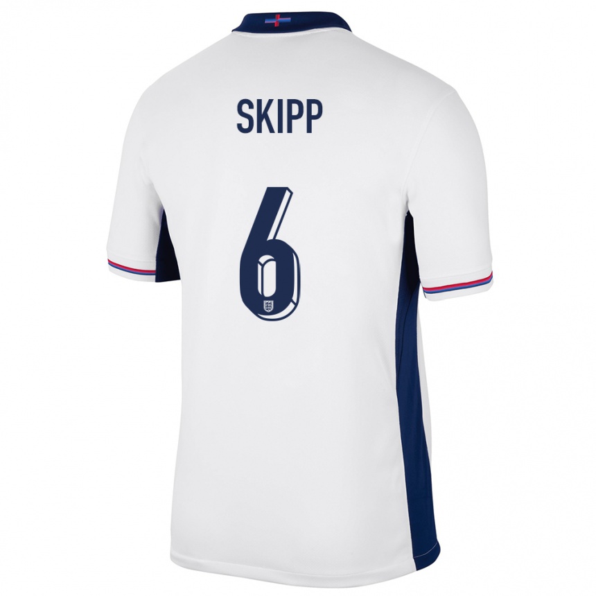 Hombre Fútbol Camiseta Inglaterra Oliver Skipp #6 Blanco 1ª Equipación 24-26 México