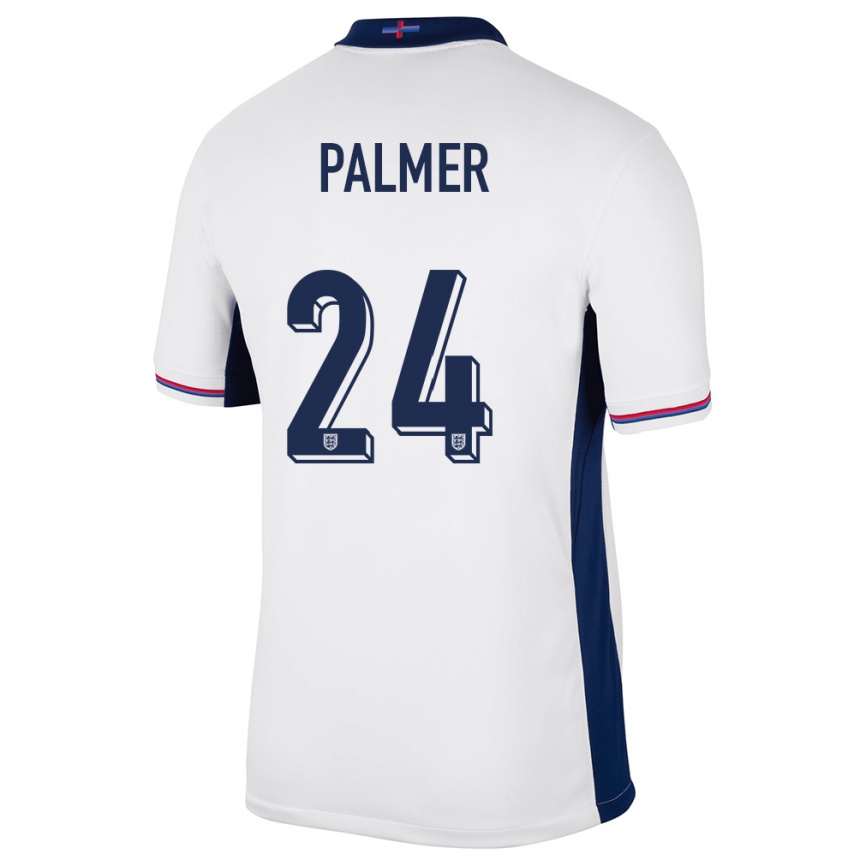 Hombre Fútbol Camiseta Inglaterra Cole Palmer #24 Blanco 1ª Equipación 24-26 México