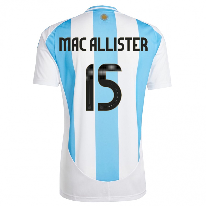 Hombre Fútbol Camiseta Argentina Alexis Mac Allister #15 Blanco Azul 1ª Equipación 24-26 México