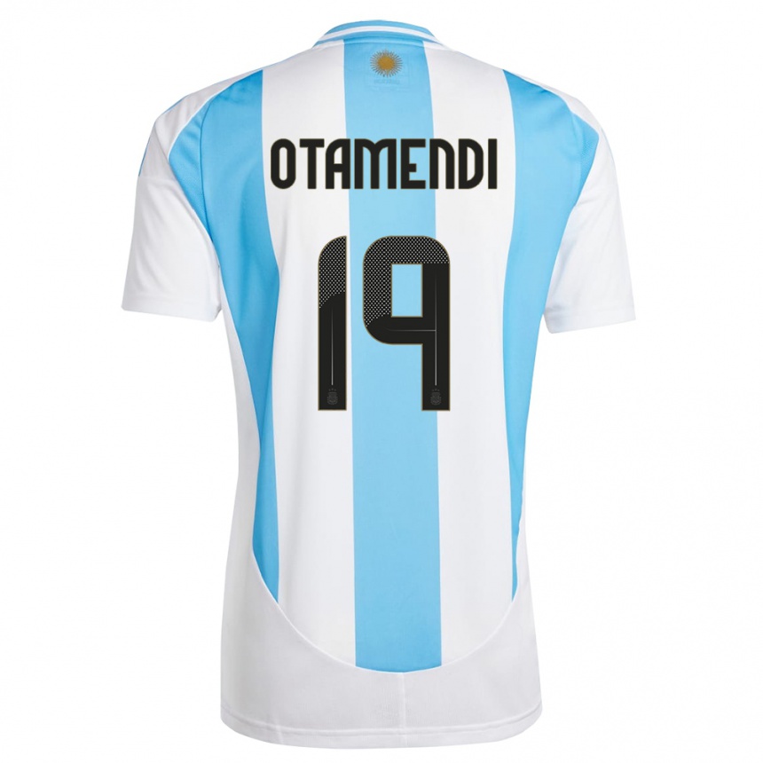 Hombre Fútbol Camiseta Argentina Nicolas Otamendi #19 Blanco Azul 1ª Equipación 24-26 México