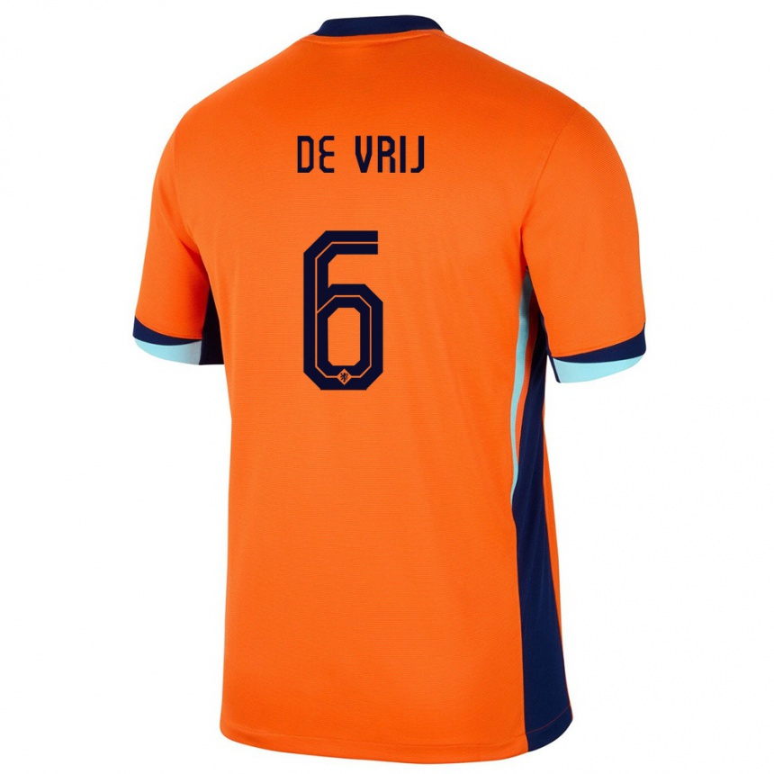 Hombre Fútbol Camiseta Países Bajos Stefan De Vrij #6 Naranja 1ª Equipación 24-26 México