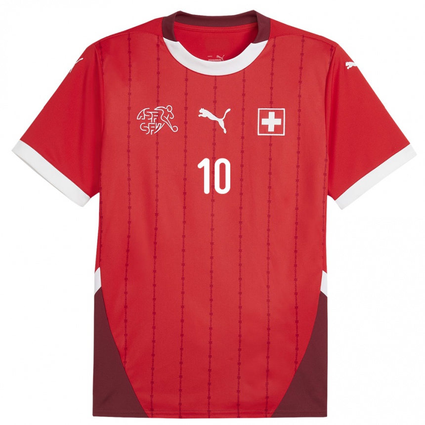 Hombre Fútbol Camiseta Suiza Ramona Bachmann #10 Rojo 1ª Equipación 24-26 México