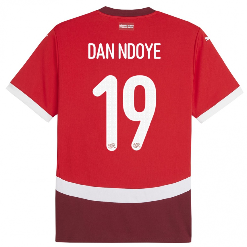 Hombre Fútbol Camiseta Suiza Dan Ndoye #19 Rojo 1ª Equipación 24-26 México