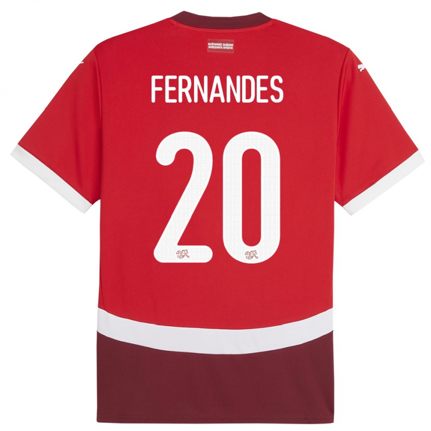 Hombre Fútbol Camiseta Suiza Edimilson Fernandes #20 Rojo 1ª Equipación 24-26 México