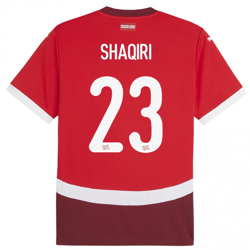 Hombre Fútbol Camiseta Suiza Xherdan Shaqiri #23 Rojo 1ª Equipación 24-26 México