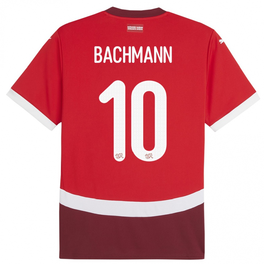 Hombre Fútbol Camiseta Suiza Ramona Bachmann #10 Rojo 1ª Equipación 24-26 México