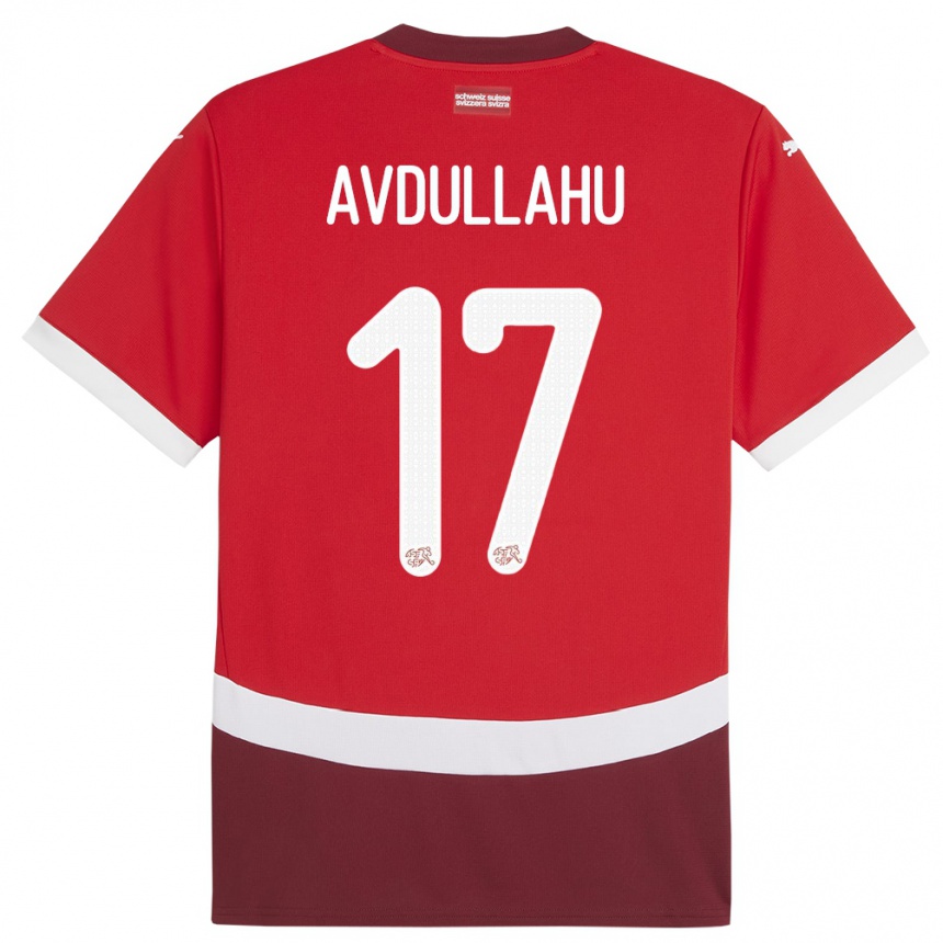 Hombre Fútbol Camiseta Suiza Leon Avdullahu #17 Rojo 1ª Equipación 24-26 México