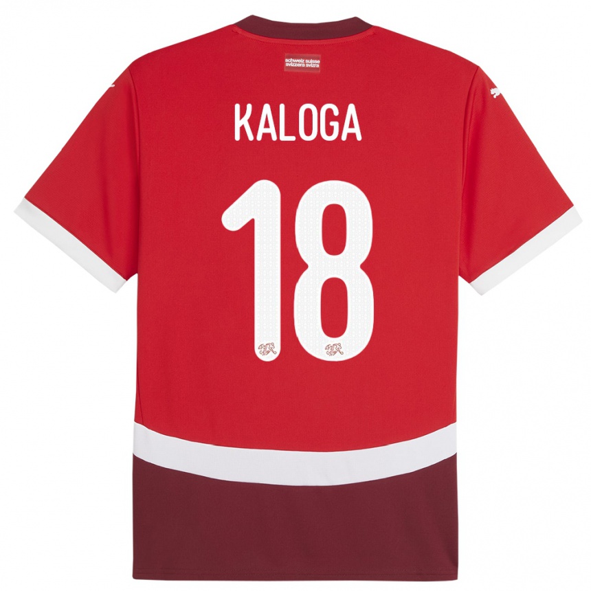 Hombre Fútbol Camiseta Suiza Issa Kaloga #18 Rojo 1ª Equipación 24-26 México