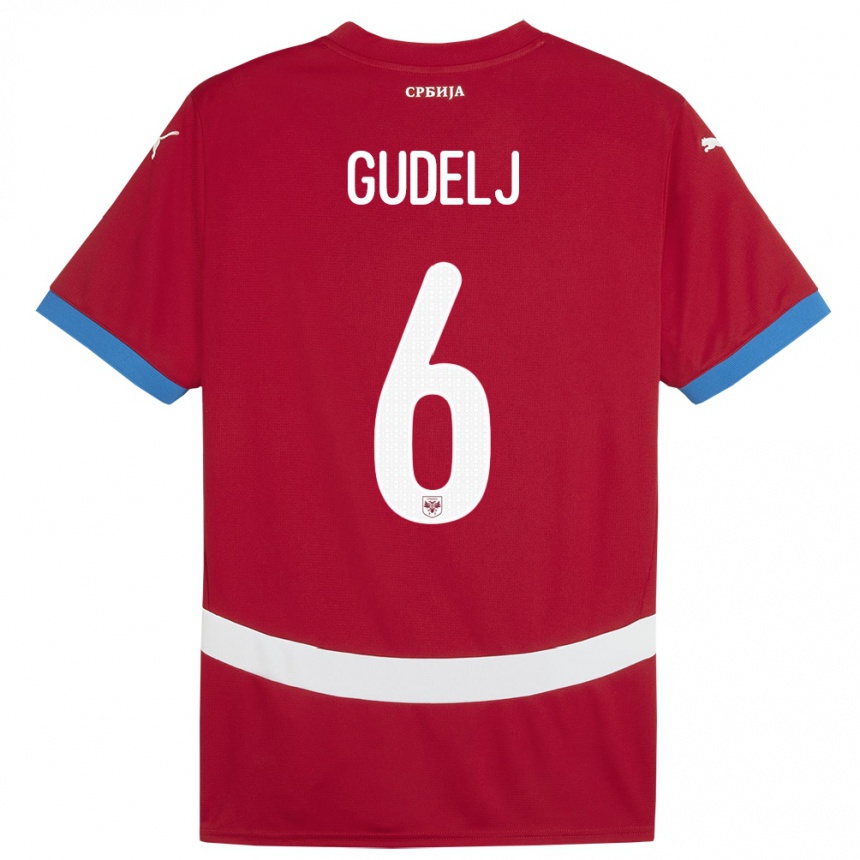 Hombre Fútbol Camiseta Serbia Nemanja Gudelj #6 Rojo 1ª Equipación 24-26 México