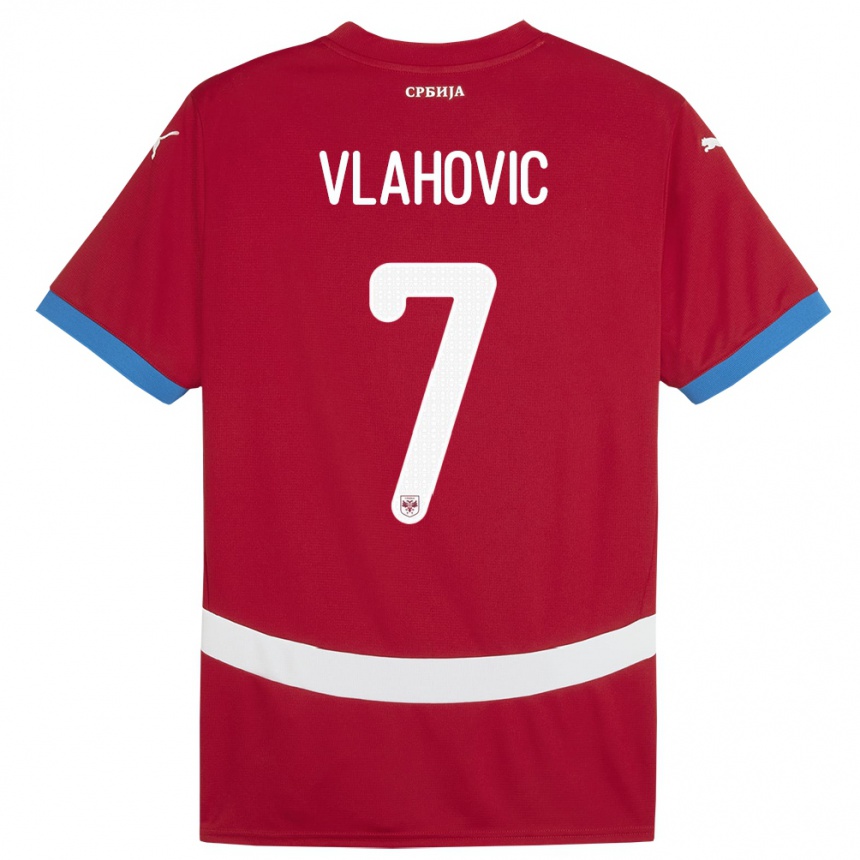 Hombre Fútbol Camiseta Serbia Dusan Vlahovic #7 Rojo 1ª Equipación 24-26 México