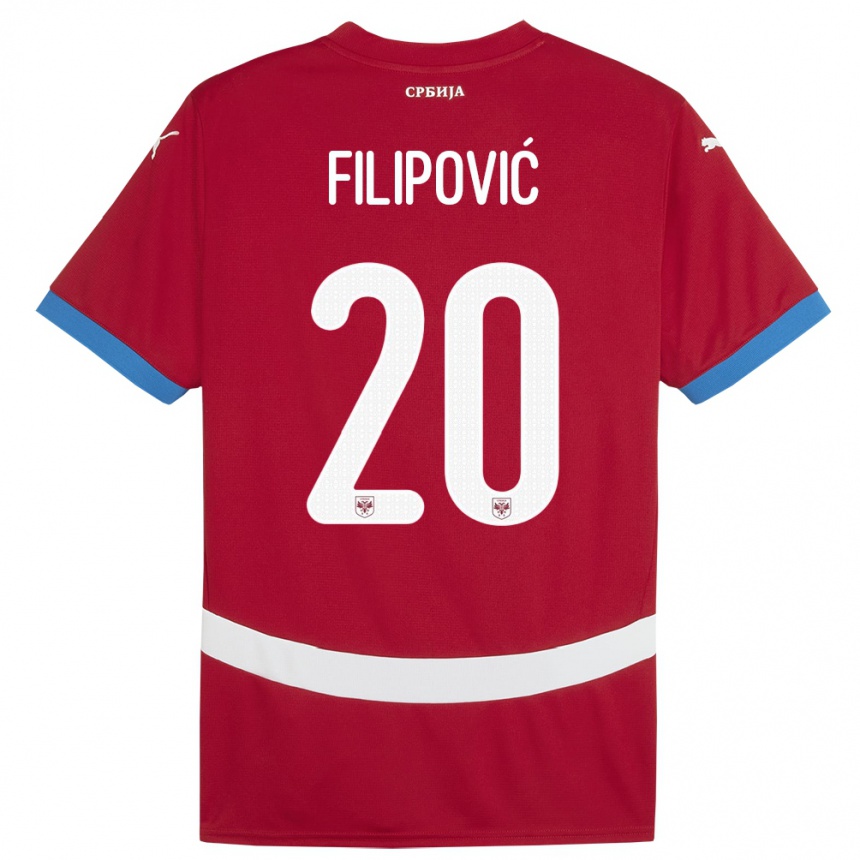 Hombre Fútbol Camiseta Serbia Tijana Filipovic #20 Rojo 1ª Equipación 24-26 México