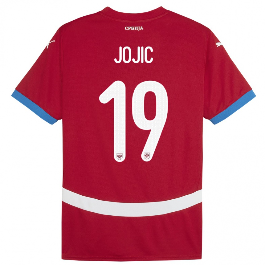 Hombre Fútbol Camiseta Serbia Nikola Jojic #19 Rojo 1ª Equipación 24-26 México