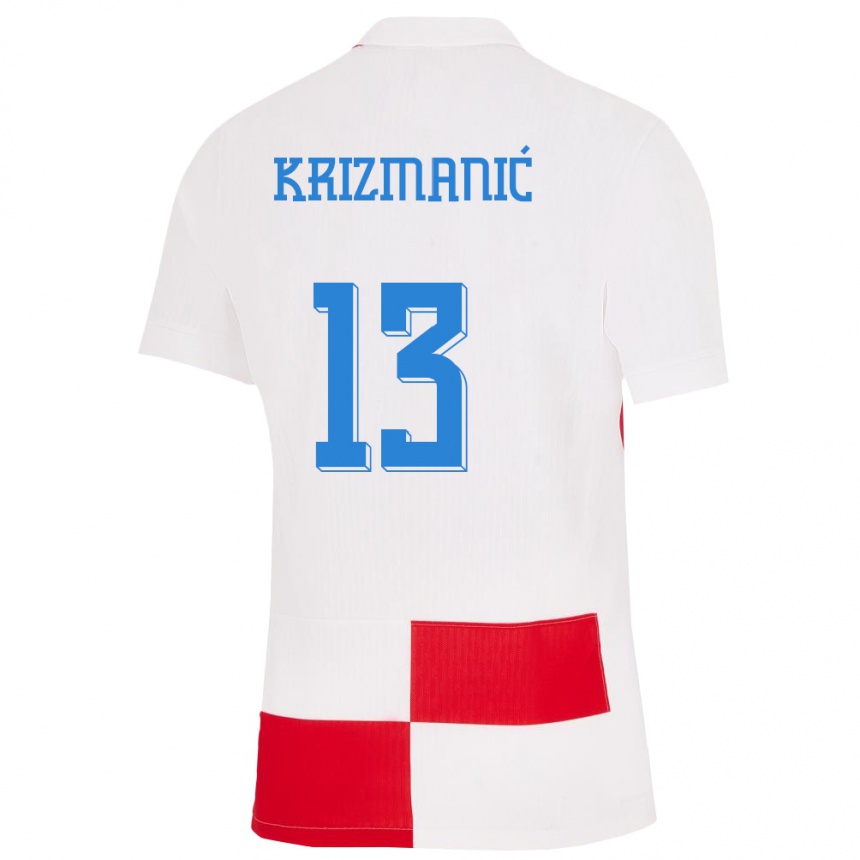 Hombre Fútbol Camiseta Croacia Kresimir Krizmanic #13 Blanco Rojo 1ª Equipación 24-26 México