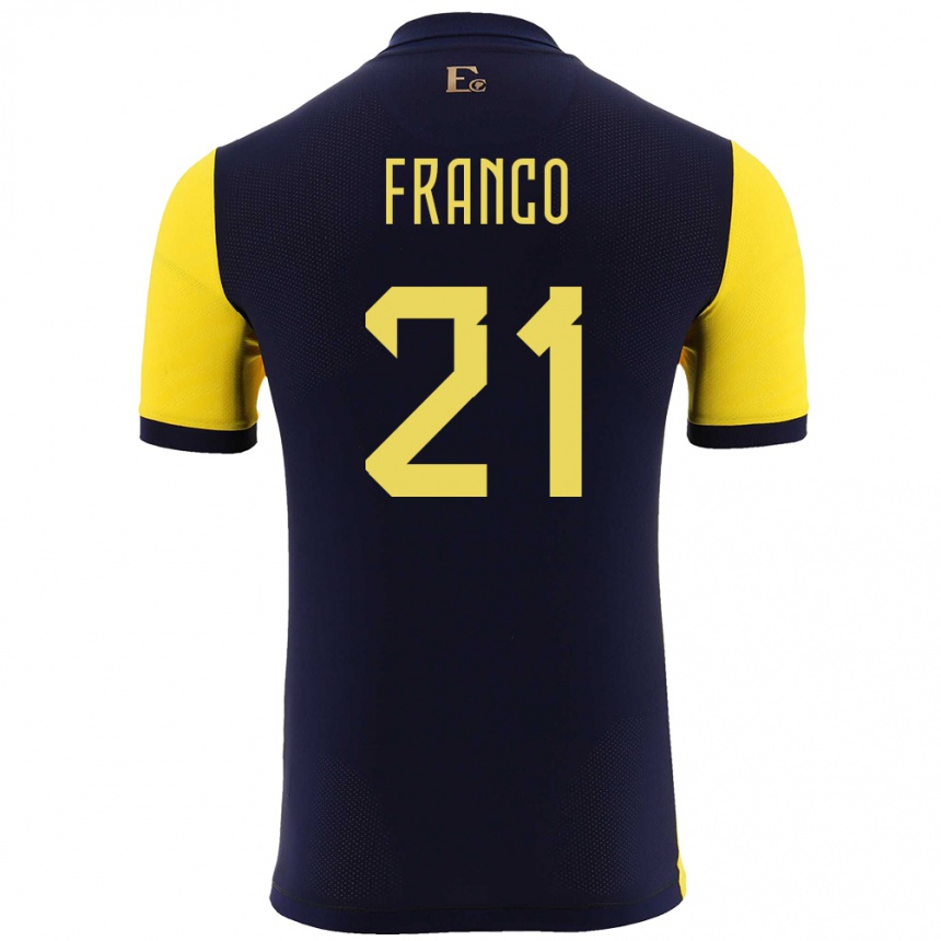 Hombre Fútbol Camiseta Ecuador Alan Franco #21 Amarillo 1ª Equipación 24-26 México