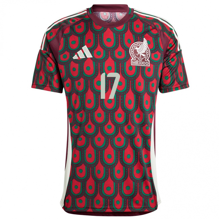 Hombre Fútbol Camiseta México Saul Zamora #17 Granate 1ª Equipación 24-26 México