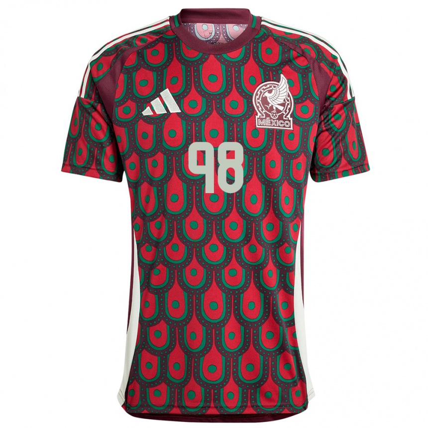 Hombre Fútbol Camiseta México Kinberly Guzman #98 Granate 1ª Equipación 24-26 México