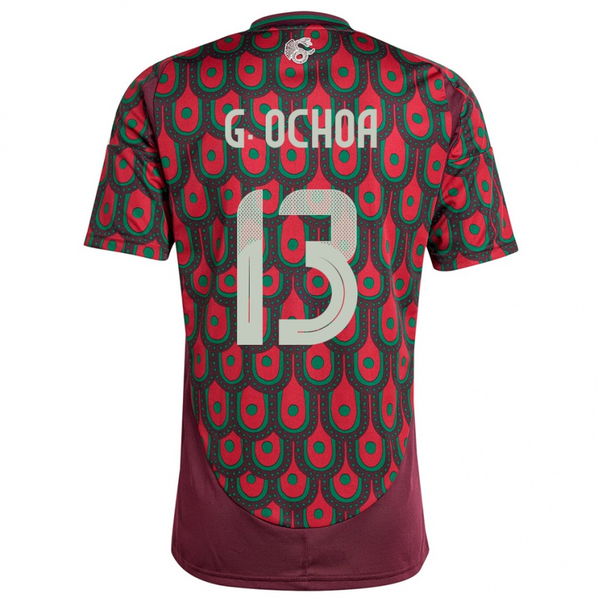 Hombre Fútbol Camiseta México Guillermo Ochoa #13 Granate 1ª Equipación 24-26 México