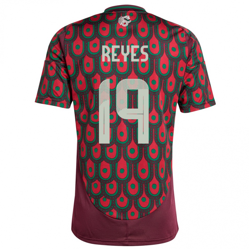 Hombre Fútbol Camiseta México Israel Reyes #19 Granate 1ª Equipación 24-26 México