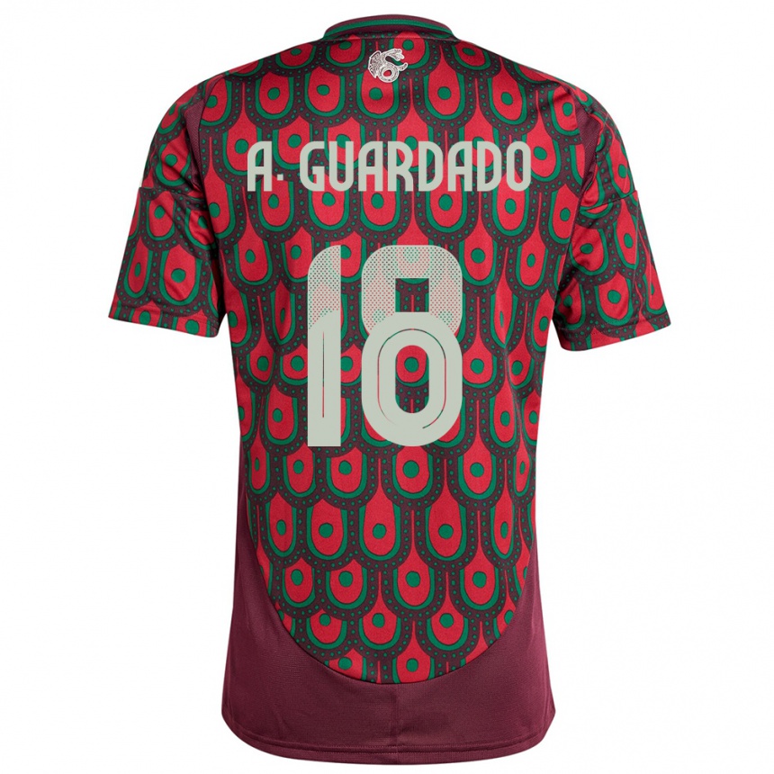 Hombre Fútbol Camiseta México Andres Guardado #18 Granate 1ª Equipación 24-26 México