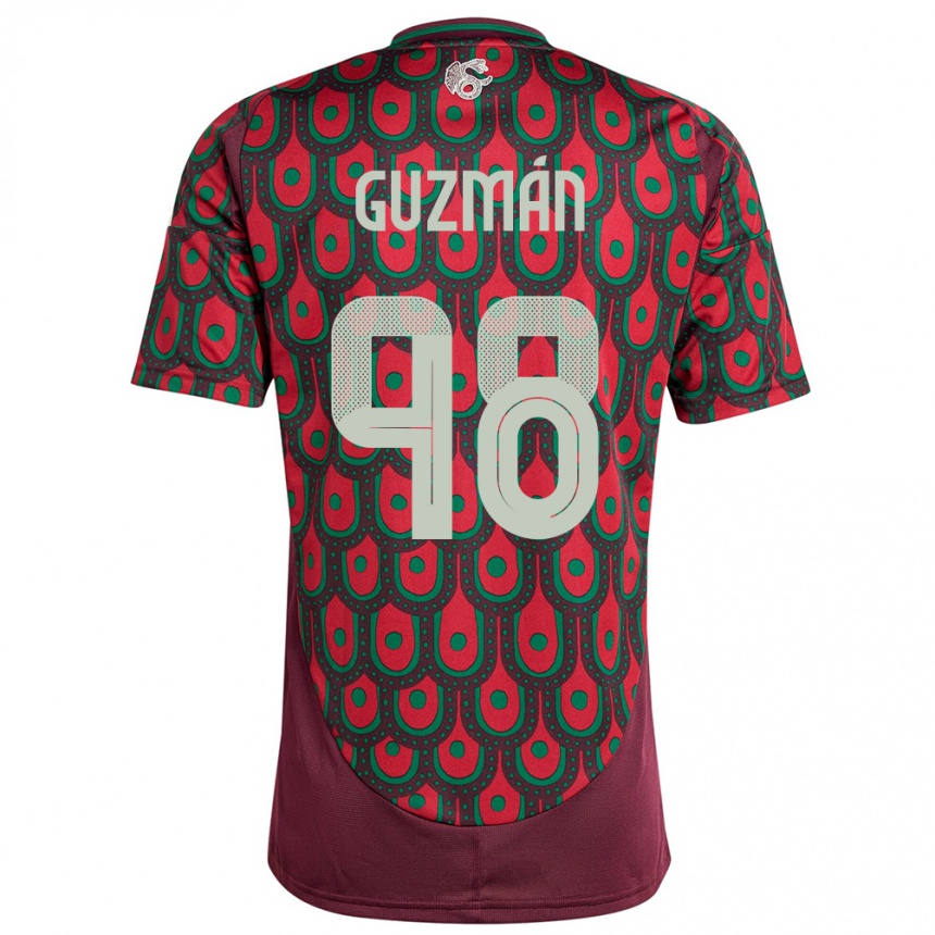 Hombre Fútbol Camiseta México Kinberly Guzman #98 Granate 1ª Equipación 24-26 México