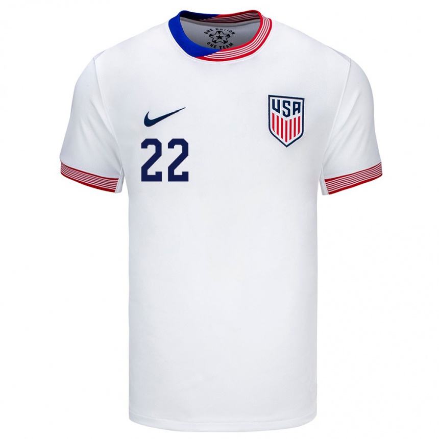 Hombre Fútbol Camiseta Estados Unidos Kristie Mewis #22 Blanco 1ª Equipación 24-26 México