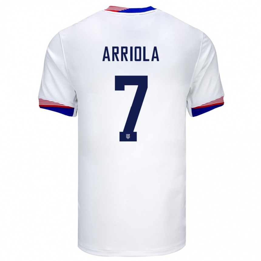 Hombre Fútbol Camiseta Estados Unidos Paul Arriola #7 Blanco 1ª Equipación 24-26 México