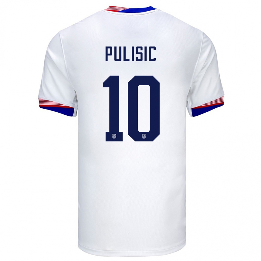 Hombre Fútbol Camiseta Estados Unidos Christian Pulisic #10 Blanco 1ª Equipación 24-26 México