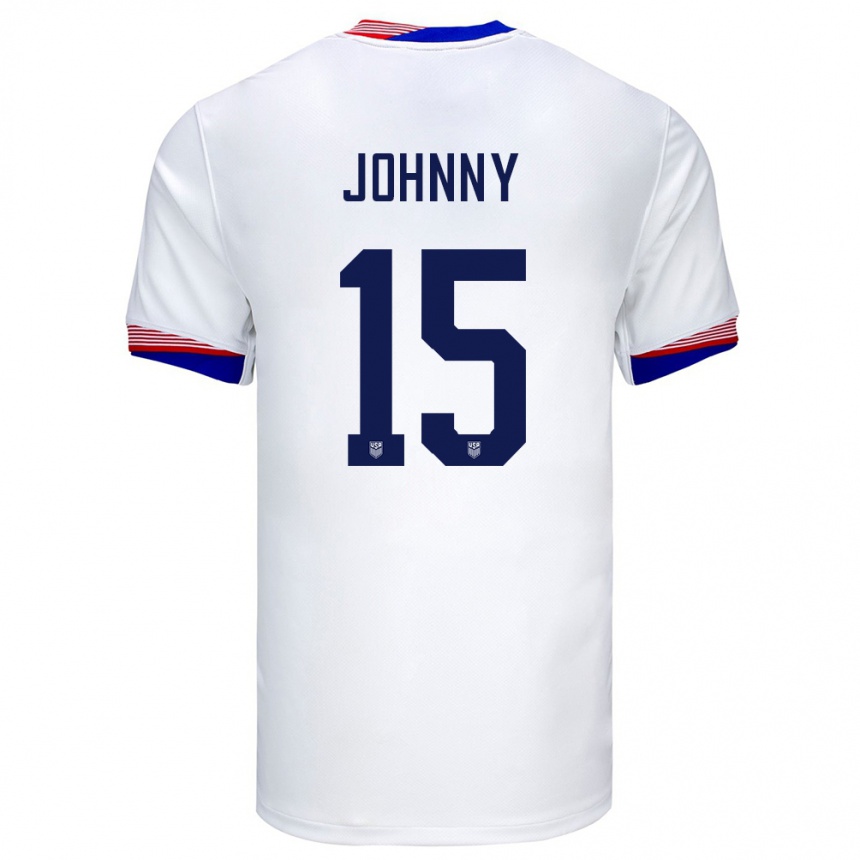 Hombre Fútbol Camiseta Estados Unidos Johnny #15 Blanco 1ª Equipación 24-26 México