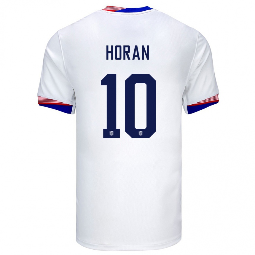 Hombre Fútbol Camiseta Estados Unidos Lindsey Horan #10 Blanco 1ª Equipación 24-26 México