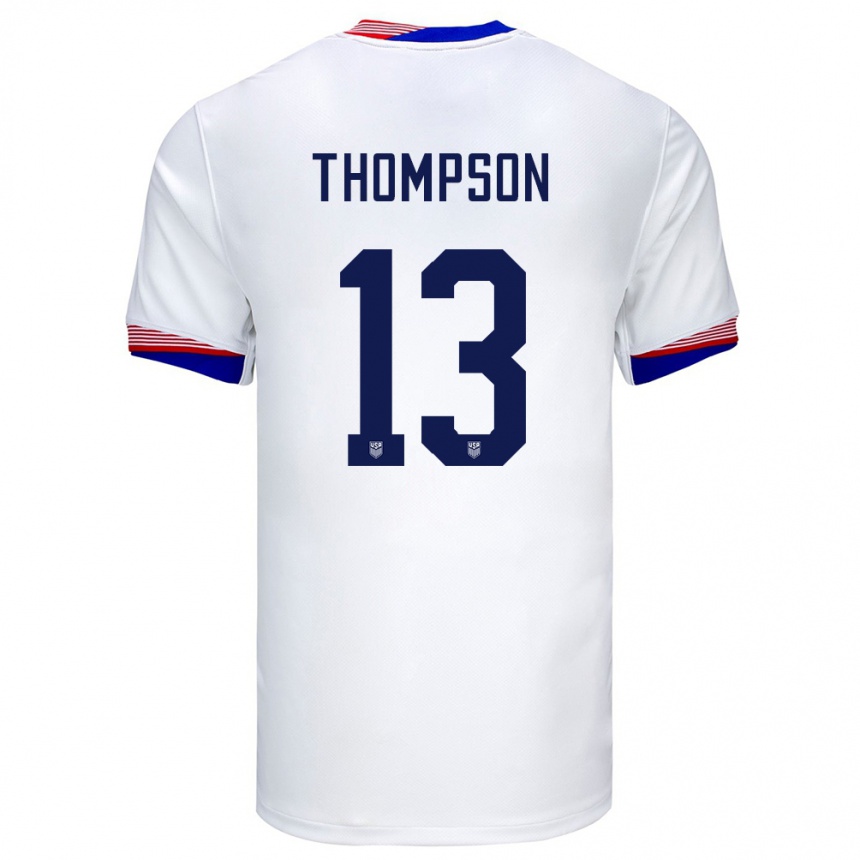 Hombre Fútbol Camiseta Estados Unidos Alyssa Thompson #13 Blanco 1ª Equipación 24-26 México