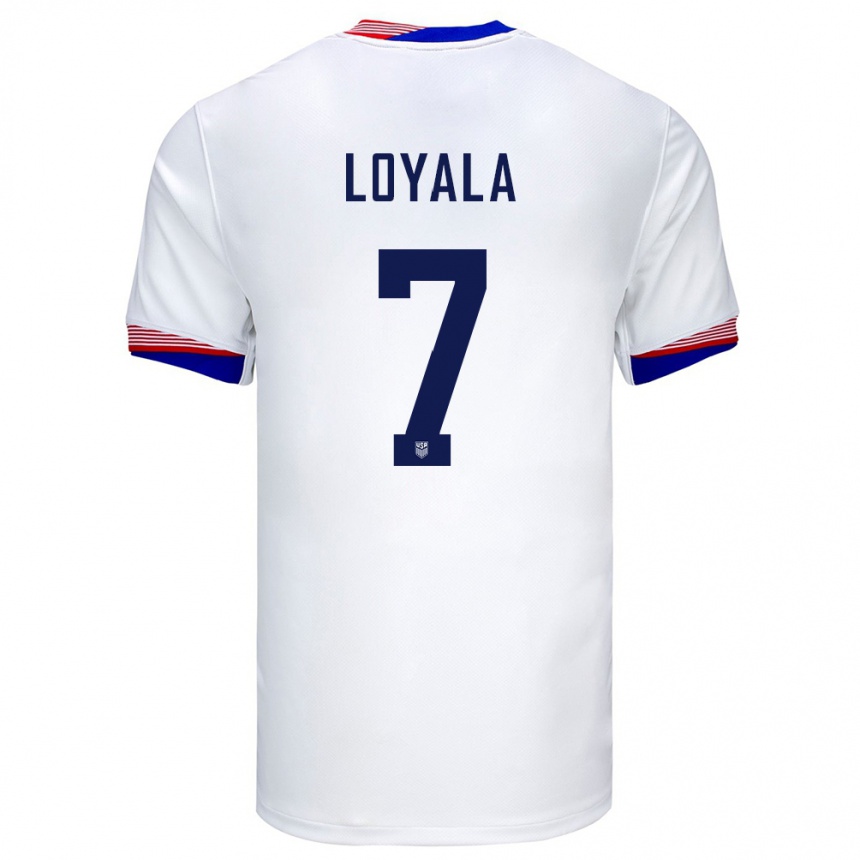 Hombre Fútbol Camiseta Estados Unidos Favian Loyala #7 Blanco 1ª Equipación 24-26 México