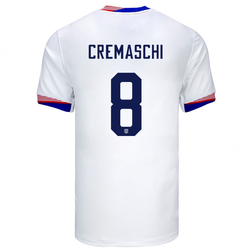 Hombre Fútbol Camiseta Estados Unidos Benjamin Cremaschi #8 Blanco 1ª Equipación 24-26 México