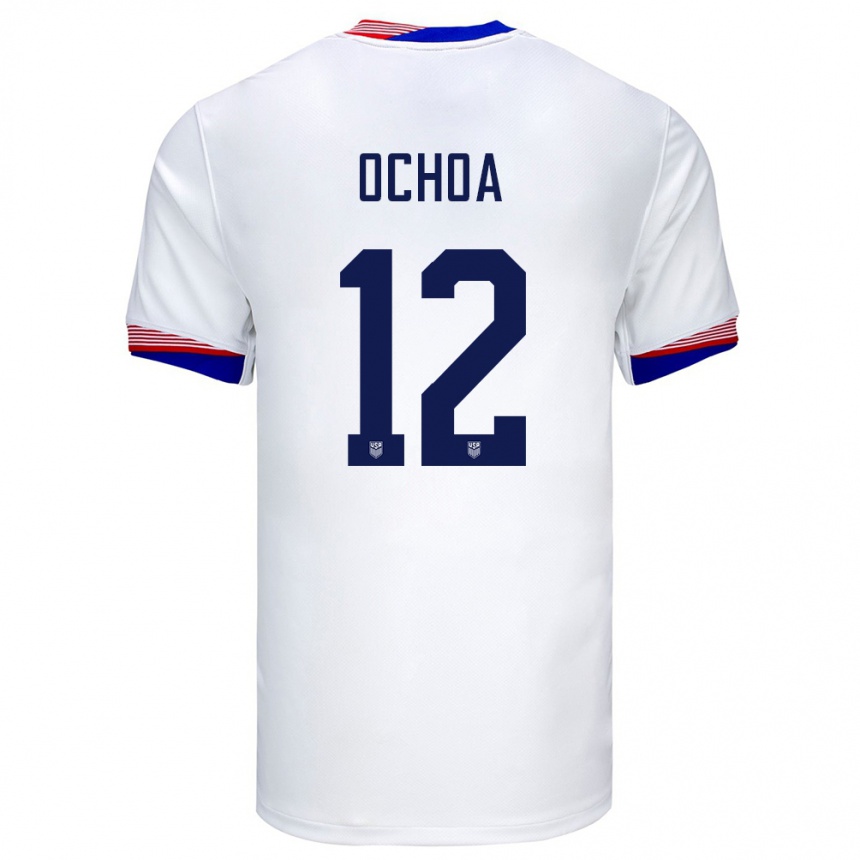 Hombre Fútbol Camiseta Estados Unidos Emmanuel Ochoa #12 Blanco 1ª Equipación 24-26 México