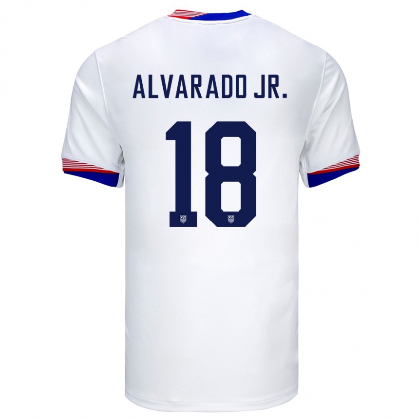 Hombre Fútbol Camiseta Estados Unidos Alejandro Alvarado Jr #18 Blanco 1ª Equipación 24-26 México