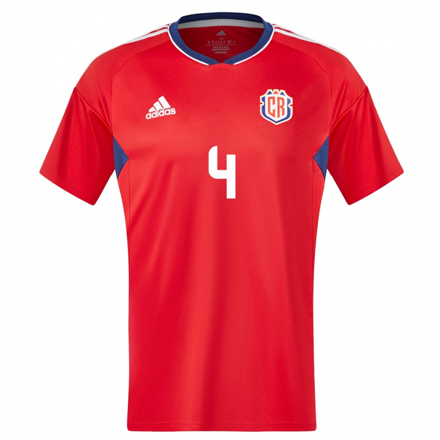 Hombre Fútbol Camiseta Costa Rica Brandon Calderon #4 Rojo 1ª Equipación 24-26 México