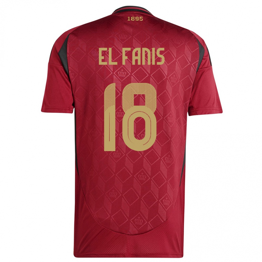 Hombre Fútbol Camiseta Bélgica Mouad El Fanis #18 Borgoña 1ª Equipación 24-26 México