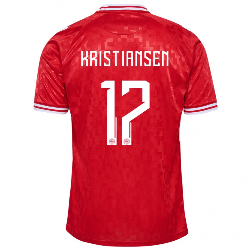 Hombre Fútbol Camiseta Dinamarca Victor Kristiansen #17 Rojo 1ª Equipación 24-26 México