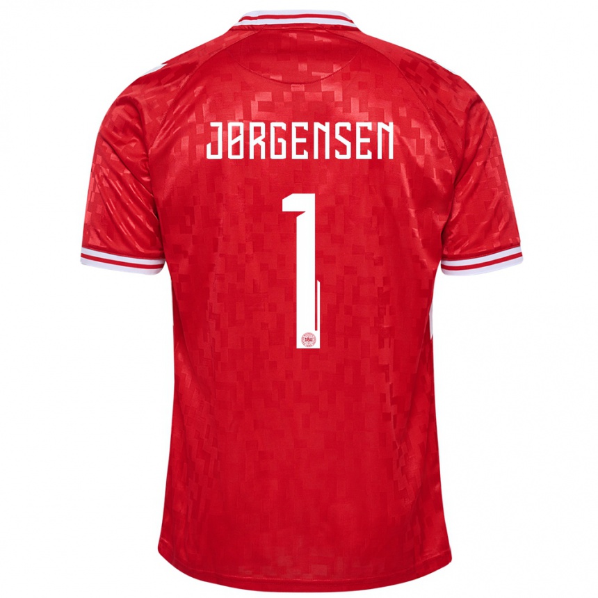 Hombre Fútbol Camiseta Dinamarca Filip Jørgensen #1 Rojo 1ª Equipación 24-26 México