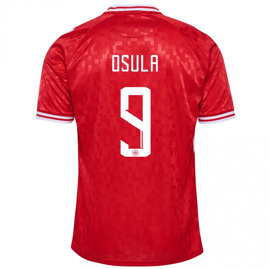 Hombre Fútbol Camiseta Dinamarca William Osula #9 Rojo 1ª Equipación 24-26 México