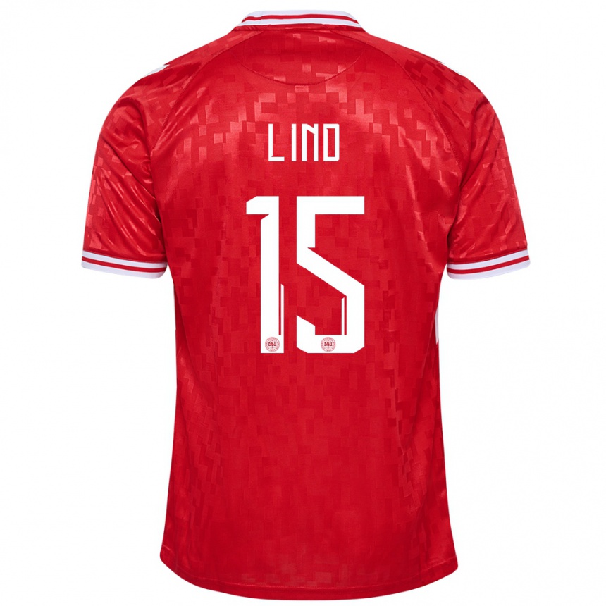 Hombre Fútbol Camiseta Dinamarca Victor Lind #15 Rojo 1ª Equipación 24-26 México