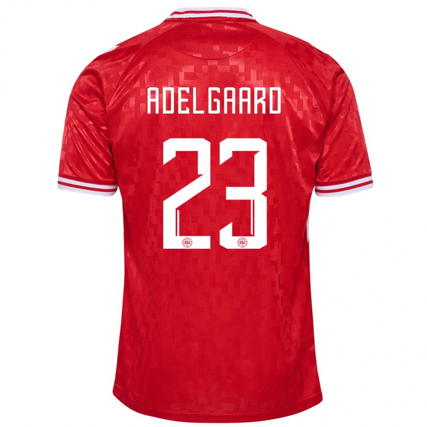 Hombre Fútbol Camiseta Dinamarca Aske Adelgaard #23 Rojo 1ª Equipación 24-26 México