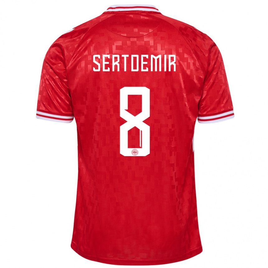 Hombre Fútbol Camiseta Dinamarca Zidan Sertdemir #8 Rojo 1ª Equipación 24-26 México