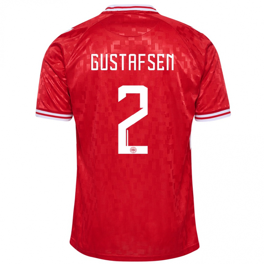 Hombre Fútbol Camiseta Dinamarca Victor Gustafsen #2 Rojo 1ª Equipación 24-26 México